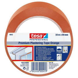 Taśma tynkarska tesa Professional PVC 33m x 50mm, pomarańczowa