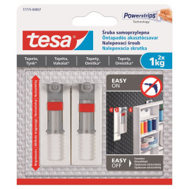 Śruba samoprzylepna tesa POWERSTRIPS regulowana do tynku i tapety, 2 szt. 1kg