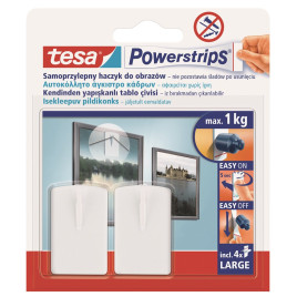 Haczyki samoprzylepne do obrazów tesa POWERSTRIPS białe