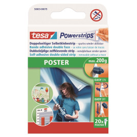 Plastry montażowe samoprzylepne tesa POWERSTRIPS do plakatów 20 szt., do 0,2 kg