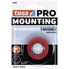 Dwustronna taśma montażowa tesa PRO Mounting przezroczysta, 1,5m x 19mm