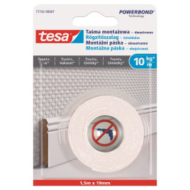 Dwustronna taśma montażowa tesa POWERBOND do mocowania na tapety, 1,5m x 19mm