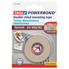 Dwustronna taśma montażowa piankowa do wnętrz tesa POWERBOND 1,5m x 19mm