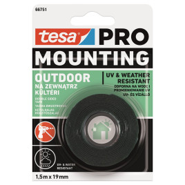 Dwustronna taśma montażowa tesa PRO Mounting na zewnątrz, 1,5m x 19 mm