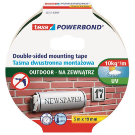 Dwustronna taśma montażowa piankowa na zewnątrz tesa POWERBOND 5m x 19mm