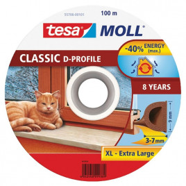 Uszczelka gumowa tesamoll® PROFIL D 100m x 9mm, brązowa