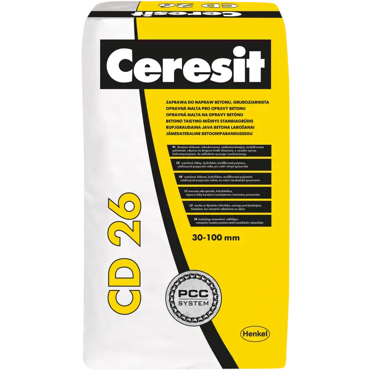 Zaprawa Naprawcza Ceresit PCC CD 26 Do Naprawy Betonu Szybkowiążąca 25kg