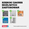 Grafika pokazuje, że biały rzep Tesa sprawdza się na płytkach, metalu i drewnie