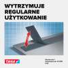 Wytrzymały biały rzep samoprzylepny Tesa prezentowany na szarej powierzchni podczas otwierania i zamykania
