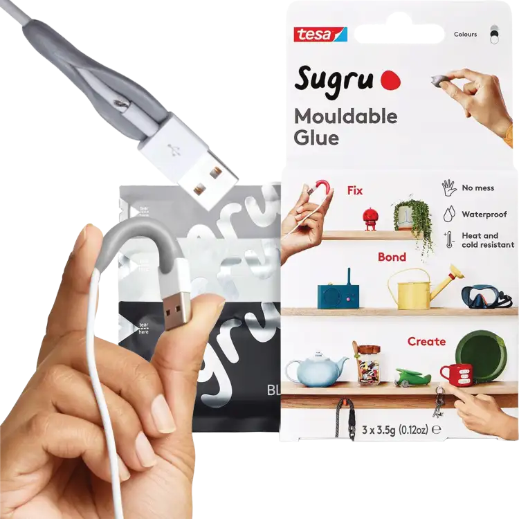 Klej Formowalny Uniwersalny Tesa Sugru Masa Naprawcza WH/BL/GR 3 szt 3,5 g