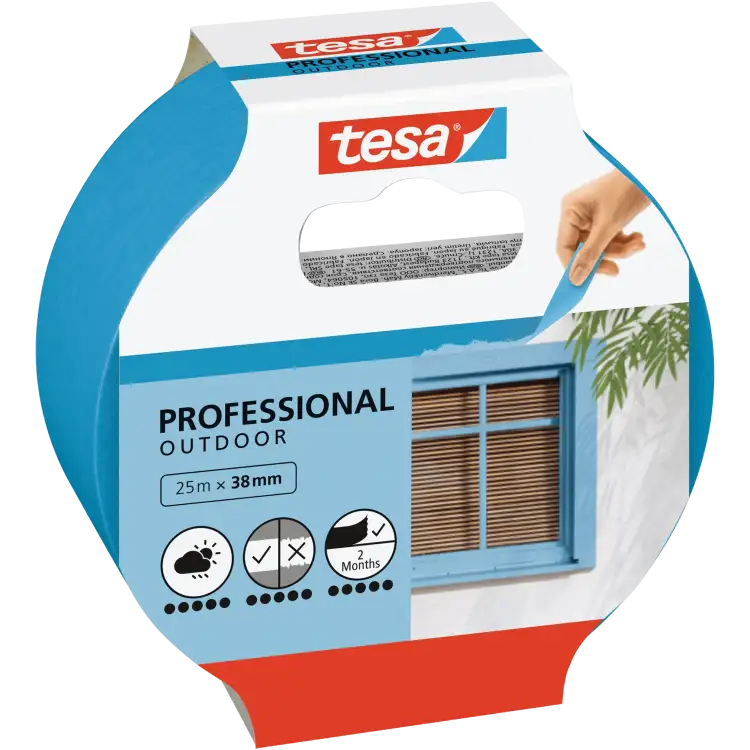 Taśma Malarska Papierowa Maskująca Tesa UV Outdoor 38 mm x 25 m Niebieska