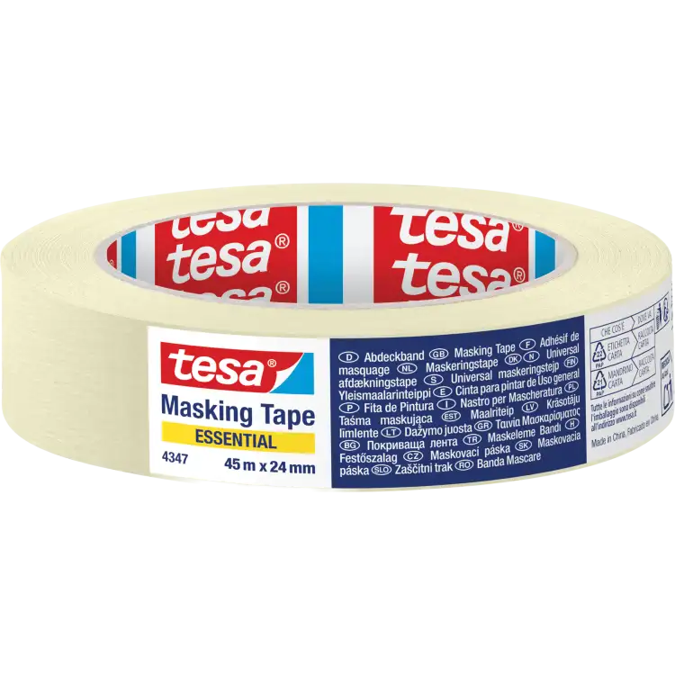 Taśma Malarska Papierowa Tesa Essential Uniwersalna 24mm x 45m Kremowa