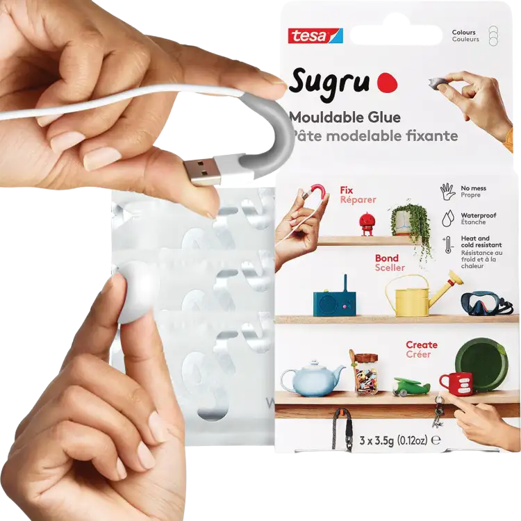 Klej Formowalny Uniwersalny Tesa Sugru Masa Naprawcza Biała 3 szt 3,5 g