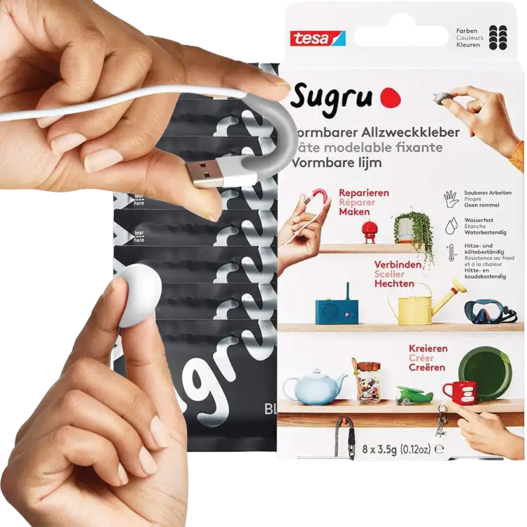 Klej Formowalny Uniwersalny Tesa Sugru Masa Naprawcza Czarna 8 szt 3,5 g