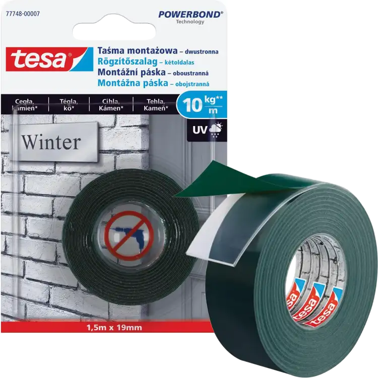 Dwustronna Taśma Klejąca Montażowa Tesa 19mm x 1,5 m Wodoodporna Piankowa