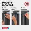 Instrukcja montażu białego adaptera Tesa ALU do moskitiery na ramie okiennej krok po kroku