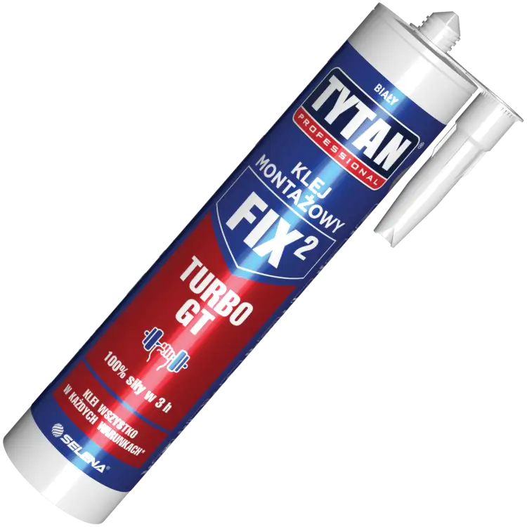 Klej Montażowy Hybrydowy Tytan Turbo GT Uniwersalny Mocny Biały 290 ml
