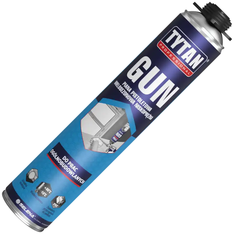 Piana Montażowa Pistoletowa Tytan GUN Pianka Niskoprężna Całoroczna 750ml