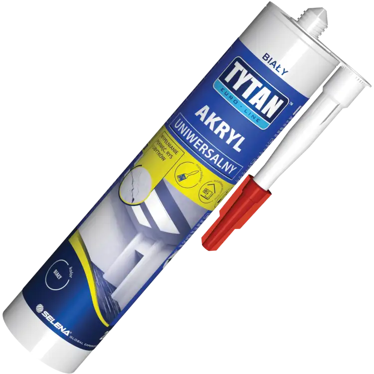 Uszczelniacz Akrylowy Tytan Euro-line Akryl Uniwersalny Biały 280ml