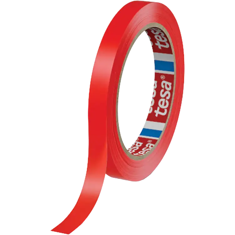 Taśma Klejąca Pakowa Tesa 60404 PVC SPVC Kauczuk 12mm x 66m Mocna Czerwona