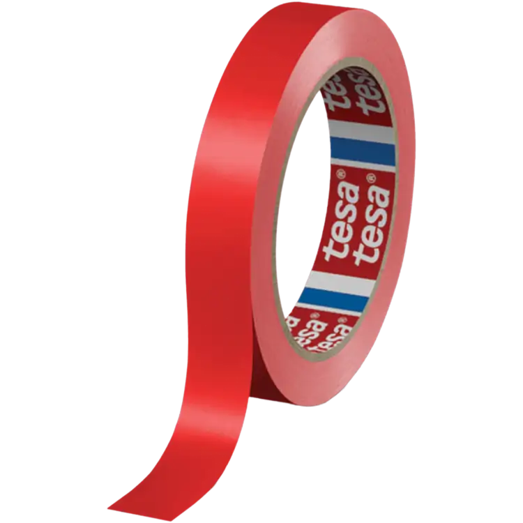 Taśma Klejąca Pakowa Tesa 60404 PVC SPVC Kauczuk 15mm x 66m Mocna Czerwona