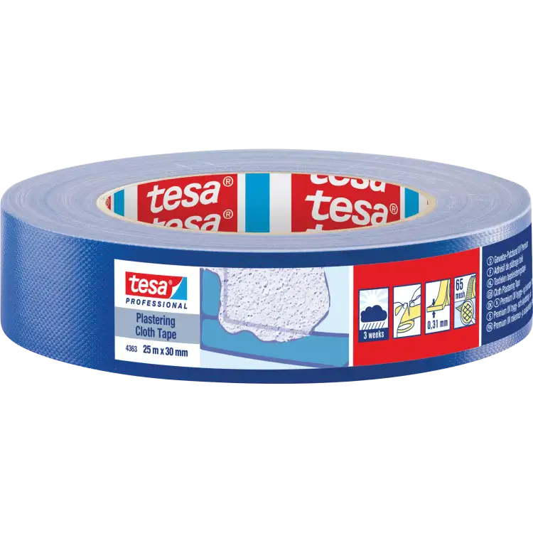 Taśma Tynkarska Elewacyjna Tesa 25m x 30mm Mocna Budowlana Niebieska