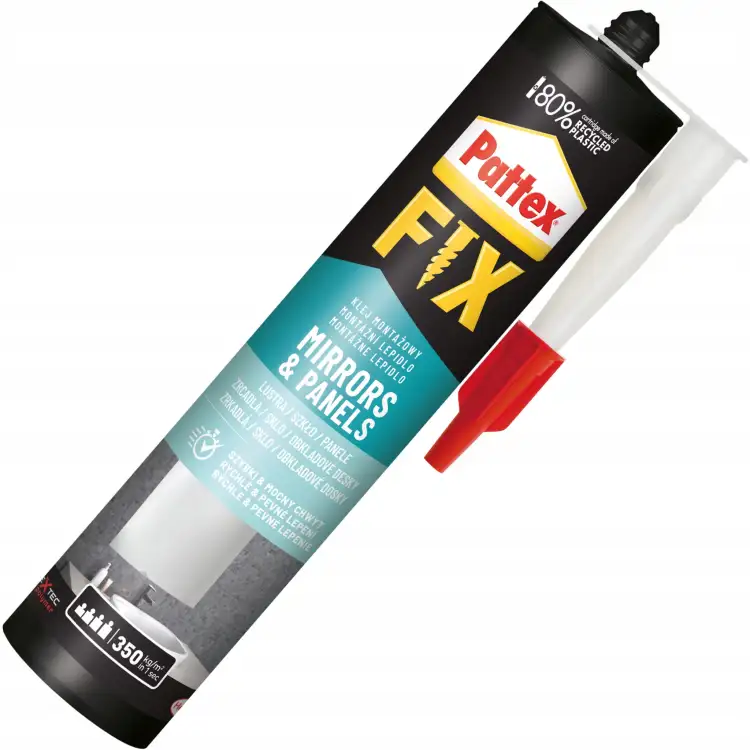 Klej Montażowy Pattex Fix Do Luster Paneli Wodoodporny Biały Mocny 440 ml