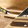 Prezentacja aplikacji kleju Pattex Fix Wood na połączenie drewnianych elementów podczas montażu półki