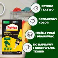 Klej Pattex Specjalistyczny do tkanin w tubce z etykietą i instrukcją użycia
