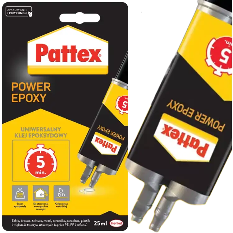 Pattex Klej Epoksydowy Dwuskładnikowy Power Epoxy Mocny Uniwersalny 25 ml