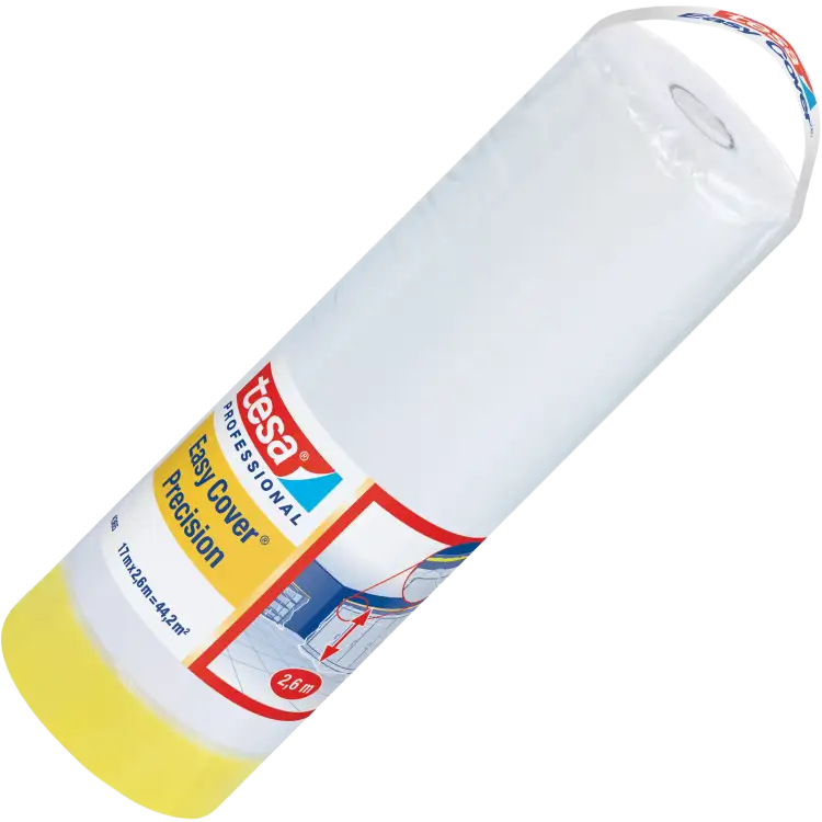 Folia Malarska Ochronna Z Taśmą Tesa Antychlap Speedy Mask 17 m x 2,6 m