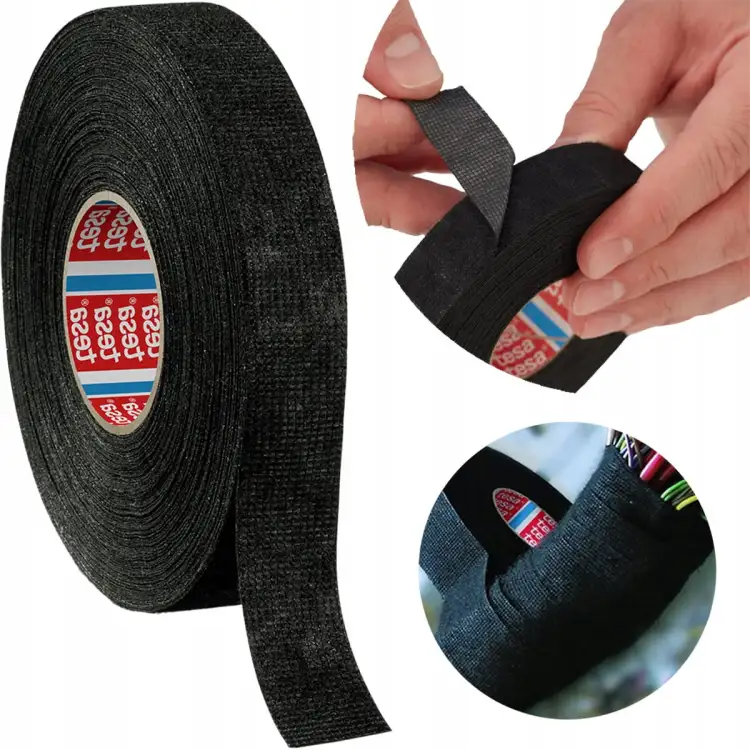 Taśma Izolacyjna Tkaninowa Parciana Tesa 19mm x 25m Mocna Izolacja Czarna