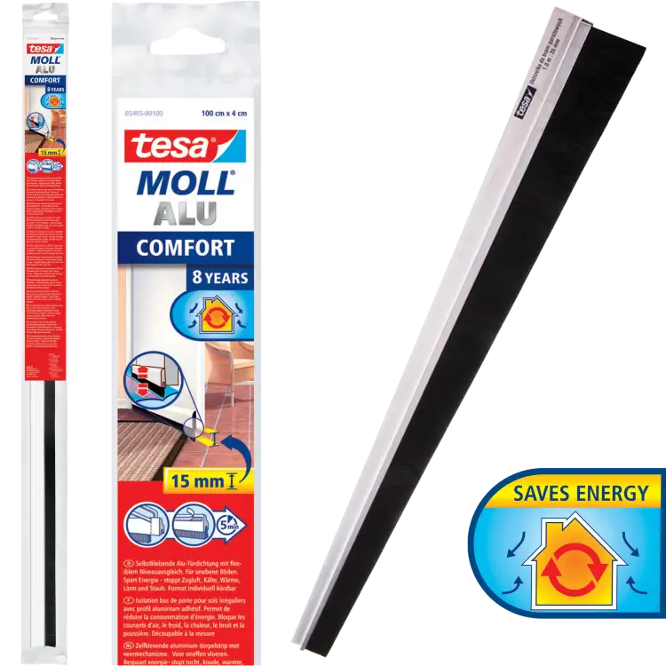 Uszczelka Samoprzylepna Do Drzwi Tesa Szczotkowa 43 mm x 1 m Biała