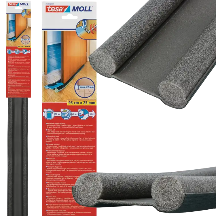 Uszczelka Piankowa Pod Drzwi Tesa Pianka Uszczelniająca 25 mm x 9,5m Czarna