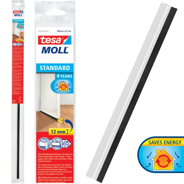 Uszczelka Samoprzylepna Do Drzwi Tesa Szczotkowa 37 mm x 1 m Biała