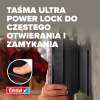 Mocowanie panelu na ścianie za pomocą czarnej taśmy rzepowej Tesa Ultra Power Lock