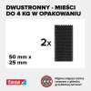 Na zdjęciu widoczna czarna taśma rzepowa Tesa o wymiarach 50 x 25 mm