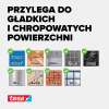 Grafika prezentuje zastosowanie rzepu samoprzylepnego Tesa na różnych powierzchniach, w tym drewno, szkło i beton