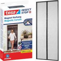 Moskitiera Magnetyczna Tesa Siatka Do Drzwi z Magnesami 90 x 210 cm Czarna