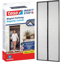 Moskitiera Magnetyczna Tesa Siatka Na Drzwi z Magnesami 100 x 220 cm Czarna
