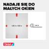 Grafika prezentuje czarną siatkę Tesa o wymiarach 1x1 metr przeznaczoną do małych okien