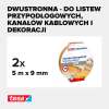 Opakowanie piankowej taśmy montażowej Tesa z widocznym opisem zastosowania do listew i dekoracji