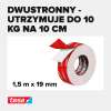 Rolka piankowej taśmy Tesa prezentowana z czerwonym paskiem ochronnym unoszonym do góry