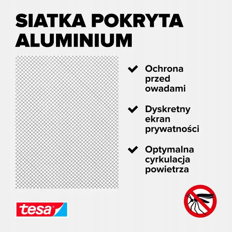 Aluminiowa moskitiera Tesa na okno dachowe zapewnia prywatność, ochronę przed owadami i dobrą wentylację