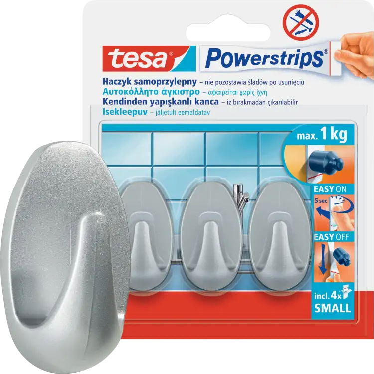 Haczyki Samoprzylepne Łazienkowe Tesa Powerstrips Do Wieszania 1 kg 3 szt