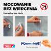 Technologia Powerstrips Tesa umożliwia szybkie mocowanie drucianych haczyków bez wiercenia w ścianie