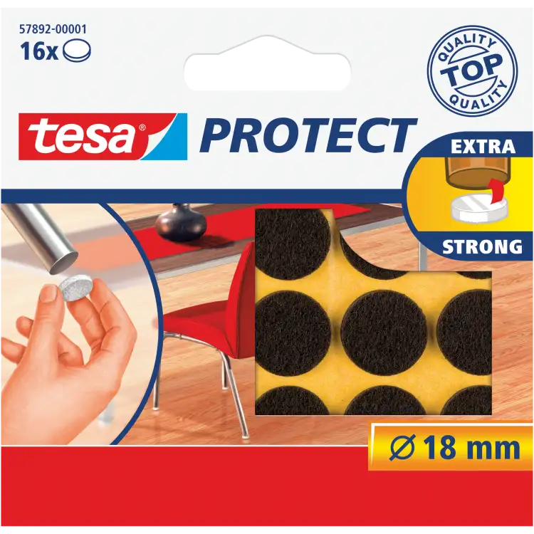 Podkładki Filcowe Samoprzylepne Tesa Filc Pod Meble Krzesła 18 mm 16 szt