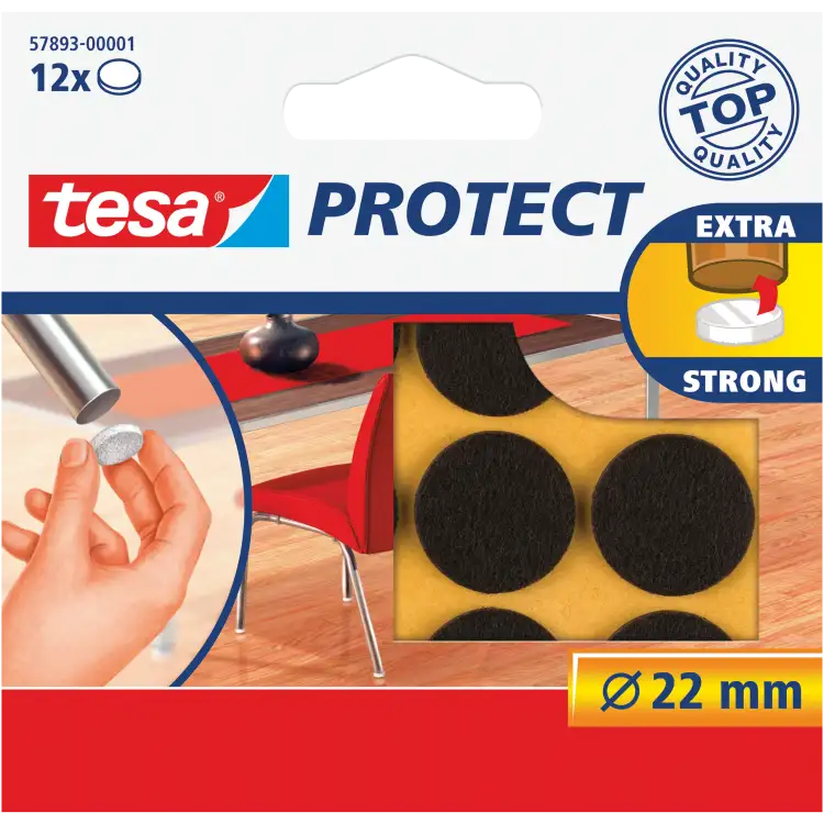 Podkładki Filcowe Samoprzylepne Tesa Filc Pod Meble Krzesła 22 mm 12 szt