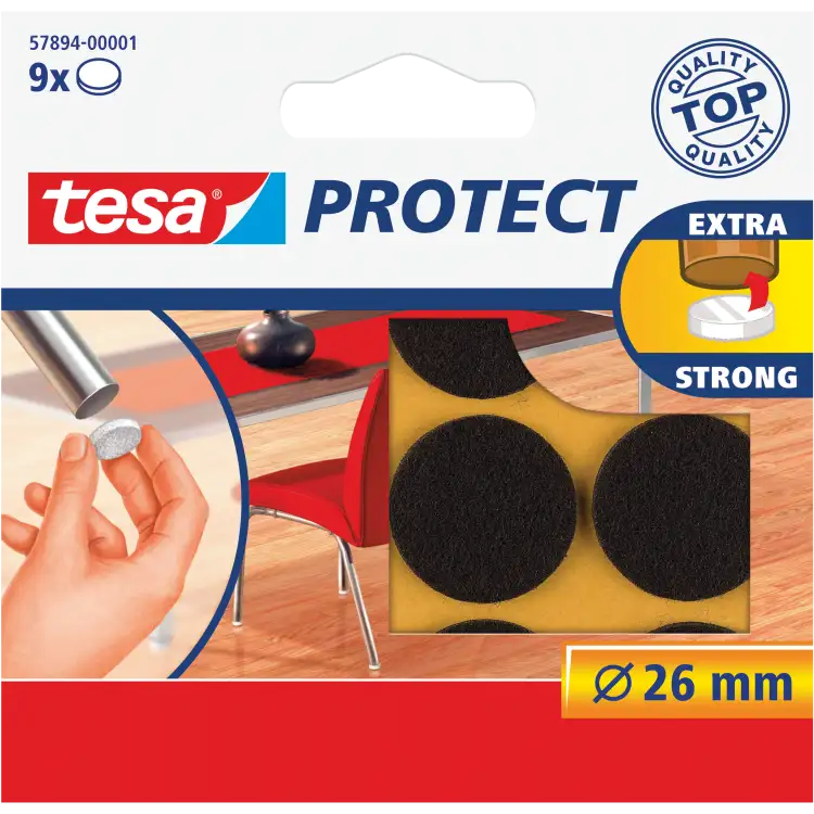 Podkładki Filcowe Samoprzylepne Tesa Filc Pod Meble Krzesła 26 mm 9 szt