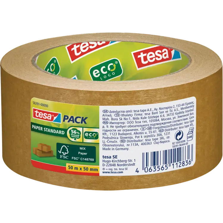 Taśma Klejąca Pakowa Papierowa Tesa Mocna Brązowa Do Pakowania 50mm x 50m